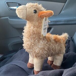 GANZ Fluffy Tan and Brown Llama Plush Super Soft and Fuzzy